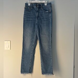 Madewell The Perfect Vintage high rise raw hem straight leg jeans size 26